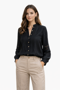 Noir Essence Linen Blouse