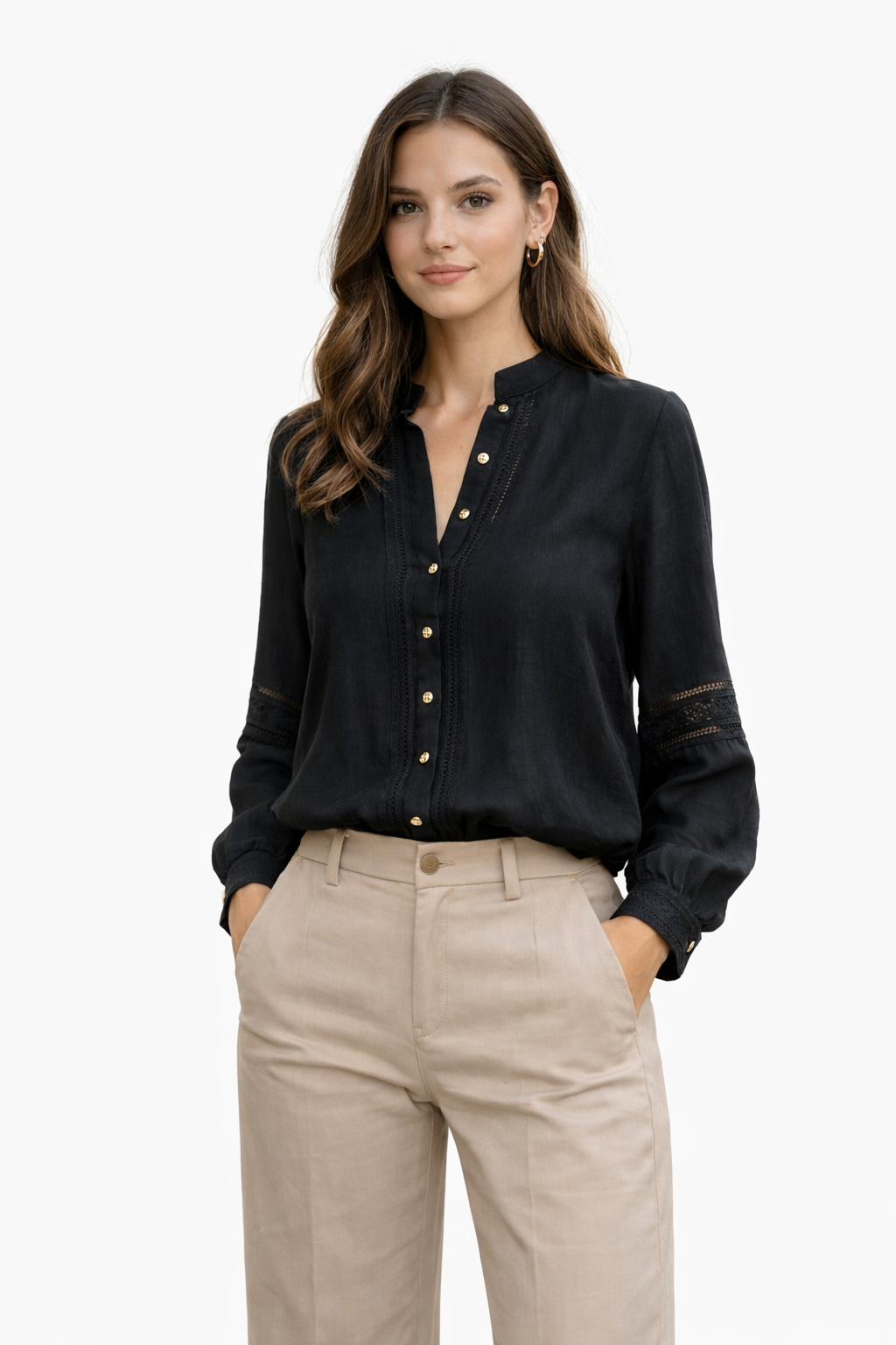 Noir Essence Linen Blouse