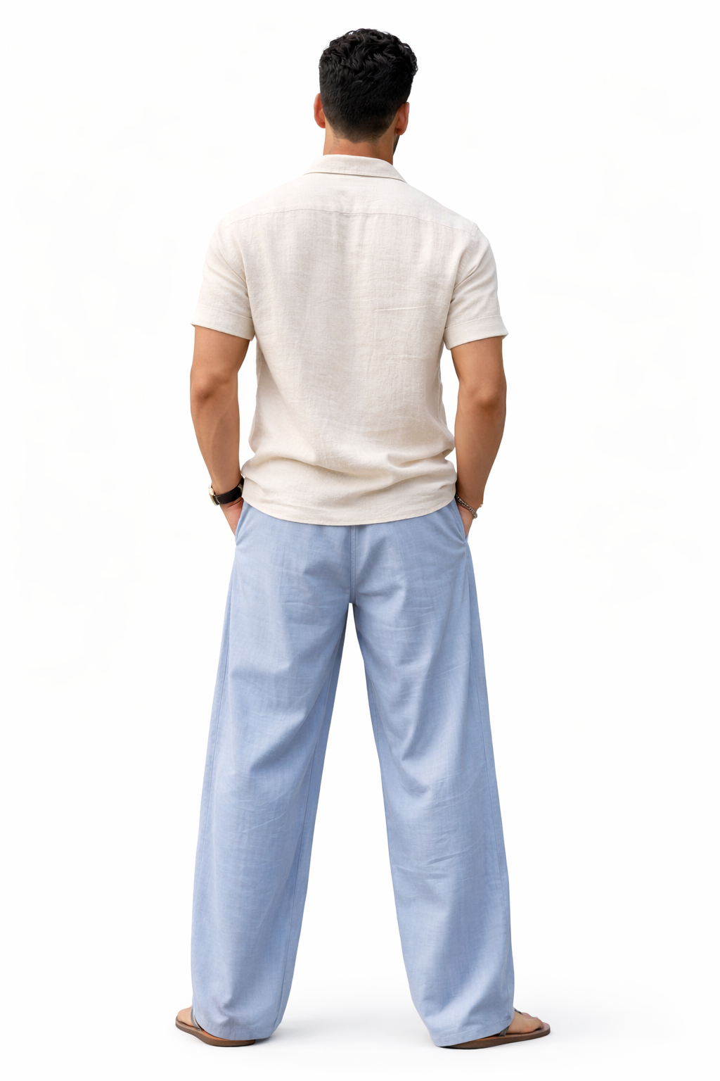 Azure Flow Linen Pants