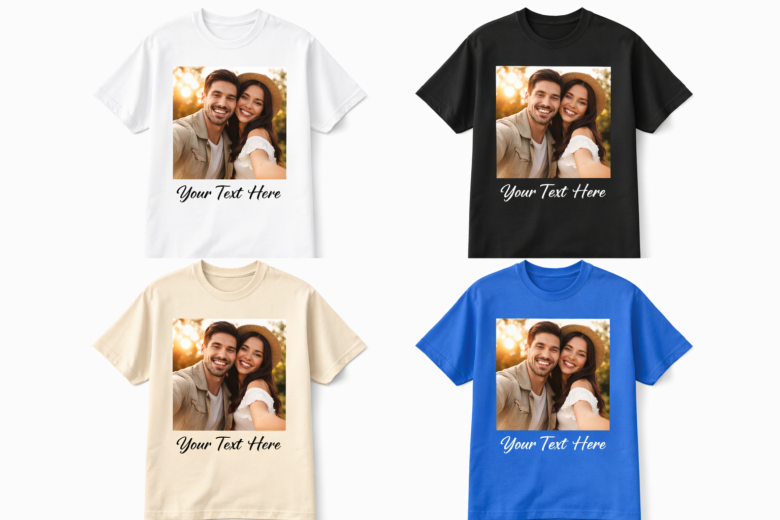 Custom Photo Tshirt Premium DTF print Organic Cotton Jersey