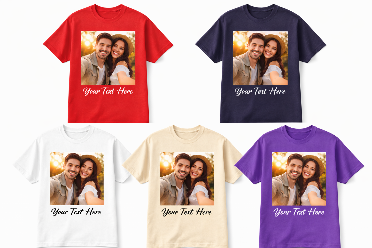 Custom Photo Tshirt Premium DTF print Organic Cotton Jersey