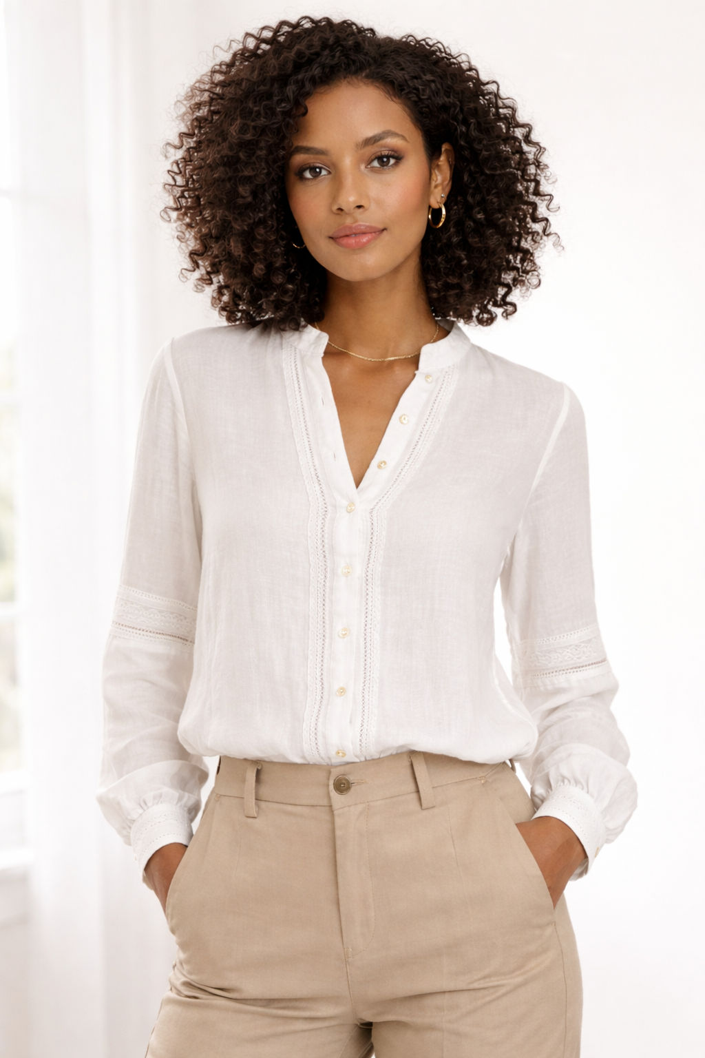 Noir Essence Linen Blouse